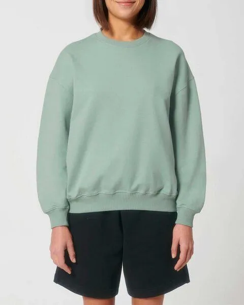 YTWOO YTWOO Oversized Sweatshirt aus reiner Bio-Baumwolle, Dry Handfeel, Hellgrün, – Produktbild 4 von 4
