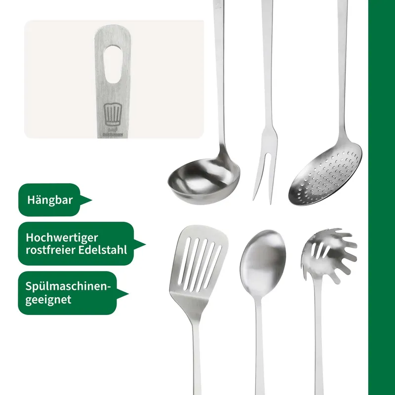 Chefkoch trifft Fackelmann Chefkoch trifft Fackelmann Küchenhelfer-Set Berlin, Edelstahl, 6-tlg. – Produktbild 3 von 3