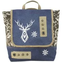 Domelo Domelo Trachten Rucksack/ Umhängetasche für Mädchen. Backpack aus recycelter Jeans/Canvas Reh-Motiv – Produktbild 1 von 1