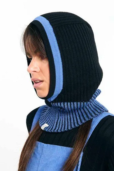 SUITE13LAB SUITE13LAB REGINA BALACLAVA BICOLOR BLACK, Schwarz, – Produktbild 2 von 4