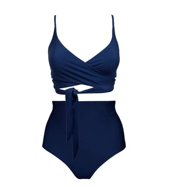 Anekdot Anekdot Bikini Set Lin Top + Core High Slip, Navy, – Produktbild 1 von 3