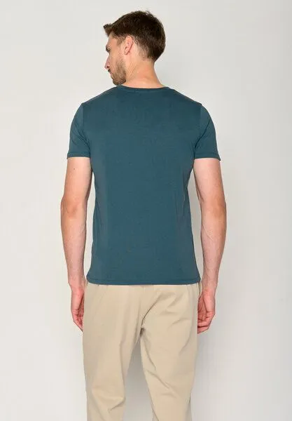 GreenBomb GREENBOMB Nature Cliffsail Guide - Sportliches T-Shirt aus Bio-Baumwolle / hochwertiger Print / GOTS / Fair & Vegan, Blau (steinblau), – Produktbild 4 von 4