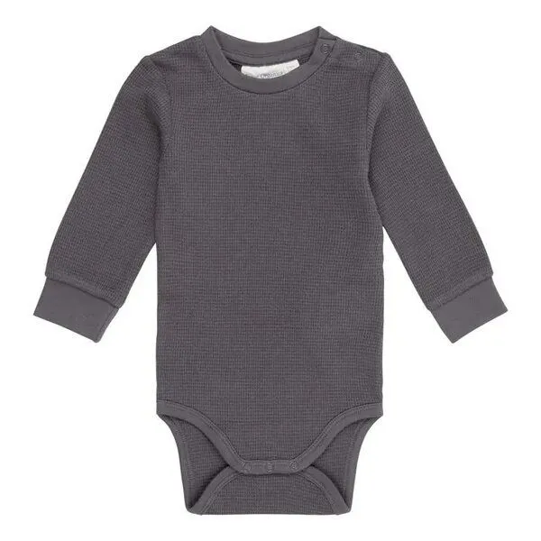 Sense Organics sense-organics MILAN Baby Body Langarm, Dunkelgrau, – Produktbild 1 von 3