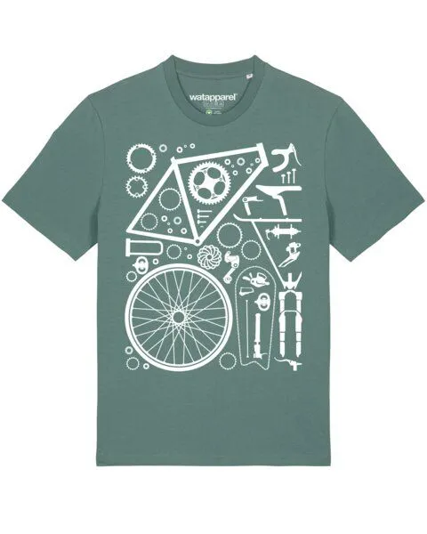 watapparel watapparel T-Shirt Unisex Fahrradteile, Green bay, – Produktbild 1 von 4