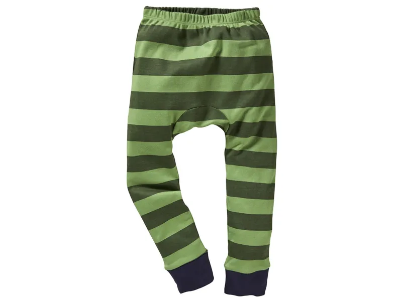 HANS NATUR Kinder Unterhose lang Bio-Baumwolle Blockstreifen Grün Gr. 122/128, Grün, mehrfarbig, – Produktbild 1 von 1