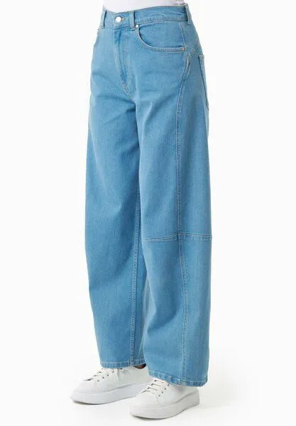 ORGANICATION ORGANICATION Jeans mit Weitem Bein aus Bio-Baumwolle, Light blue, – Produktbild 3 von 4