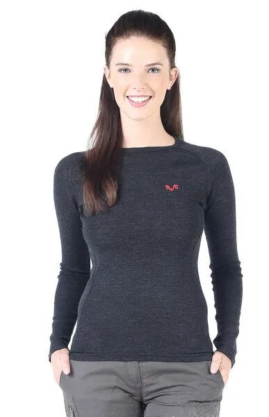 Woolona Woolona Langarmshirt - ALIZE - 100% Merinowolle, Anthrazit, – Produktbild 3 von 4