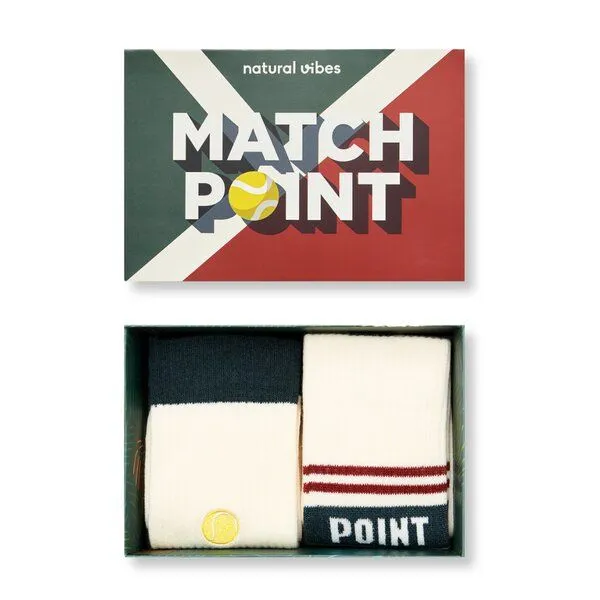 Natural Vibes Natural Vibes 2-Pack Tennis Match Point Bio GOTS | Geschenkset | Bunte Tennissocken | Herren Damen Socken | – Produktbild 1 von 4