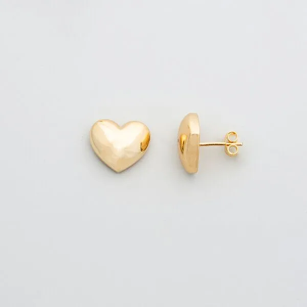 fejn jewelry fejn jewelry Ohrstecker 'big heart', Gold, – Produktbild 2 von 3