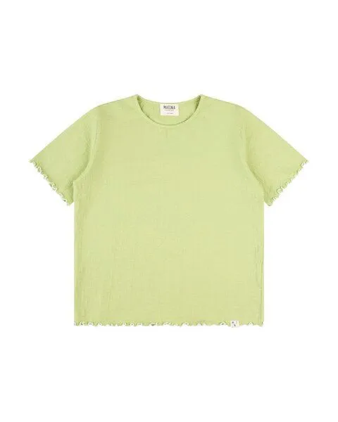 MATONA Matona Strukturiertes T-Shirt mit Kräuselsaum für Kinder / Curly Tee, Pistaccio, – Produktbild 4 von 4