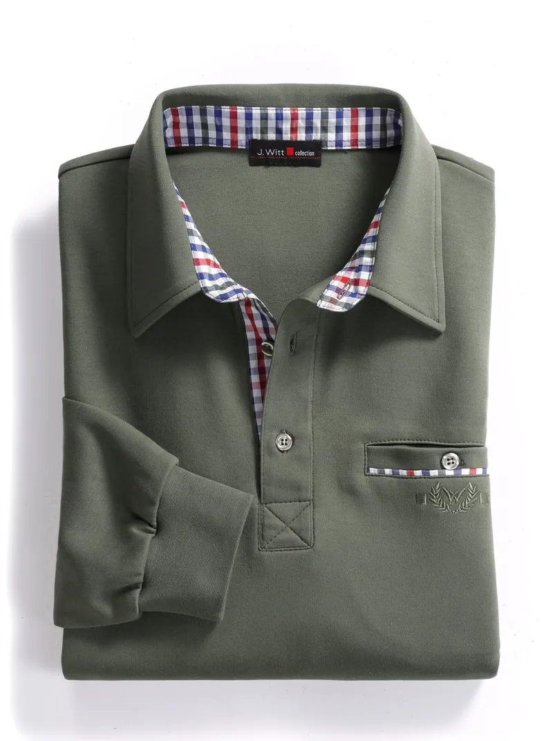 marco donati Langarm-Shirt oliv, Oliv, – Produktbild 2 von 3
