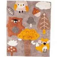HANS NATUR Kinderteppich Bio-Baumwolle "Waldtiere" Maße 100 x 130 cm – Produktbild 1 von 1