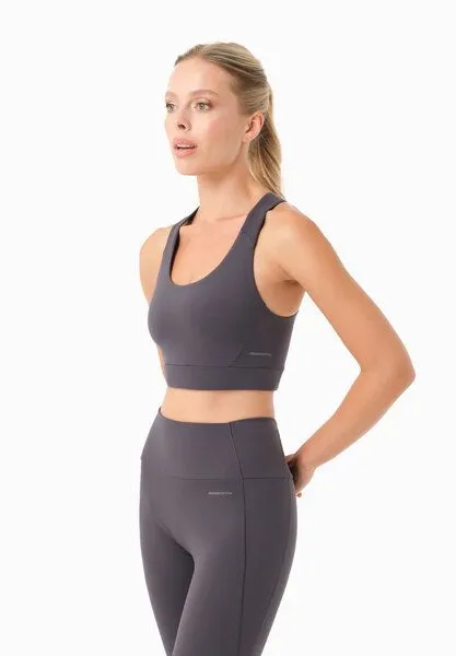 ORGANICATION ORGANICATION BEVINN | Cross-Strap Sport Bralette aus recyceltem Polyamid, Shadow, – Produktbild 1 von 4