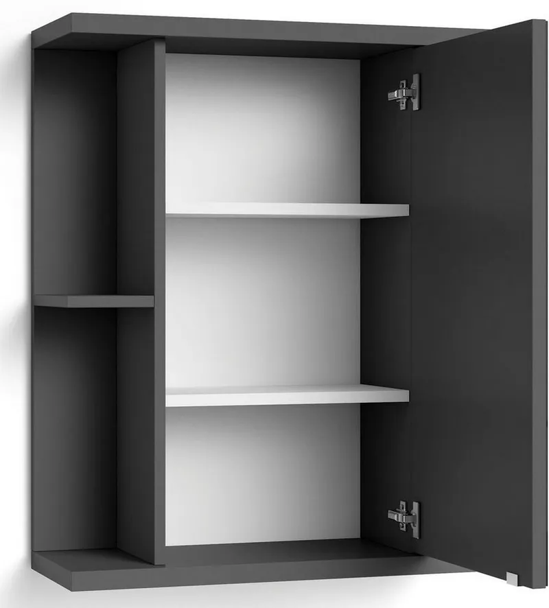 byLIVING Spiegelschrank Nebraska Breite 60 cm, mit großer Spiegeltür und viel Stauraum, Grau, – Produktbild 5 von 5