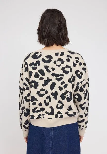 Mazine Mazine Baumwollstrickpullover Leo, Beige-schwarz, – Produktbild 2 von 4