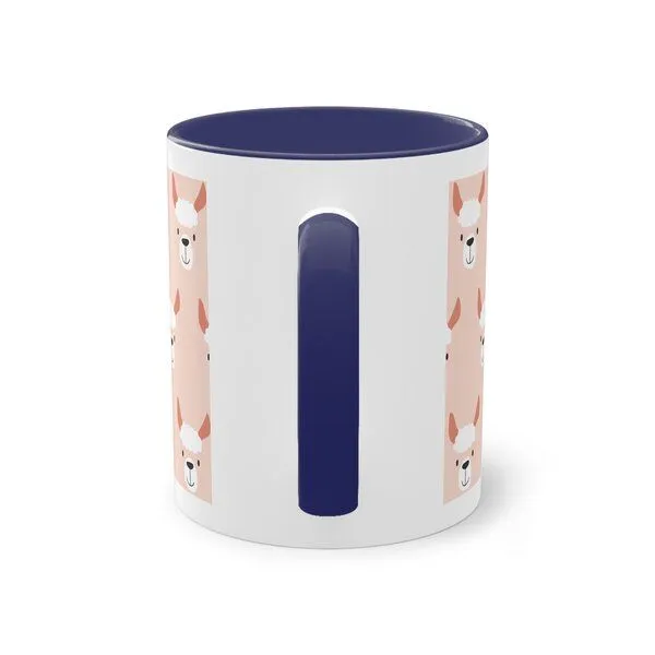 PepMelon Lama Tasse mit Farbe innen, Be Llamazing, lustige Lama Weihnachtstasse, Dark blue, – Produktbild 3 von 4