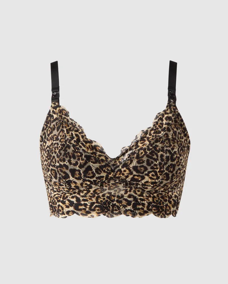 Understatement Understatement Damen vegan Spitze Still-Balette Leopard, Schwarz, – Produktbild 1 von 2