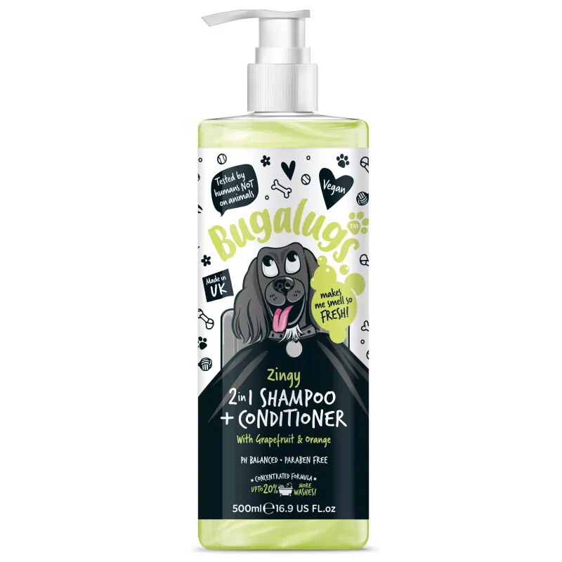 Bugalugs Bugalugs Zingy 2-in-1 – Hundeshampoo & Conditioner mit Grapefruit- und Orangenaroma – Produktbild 1 von 2
