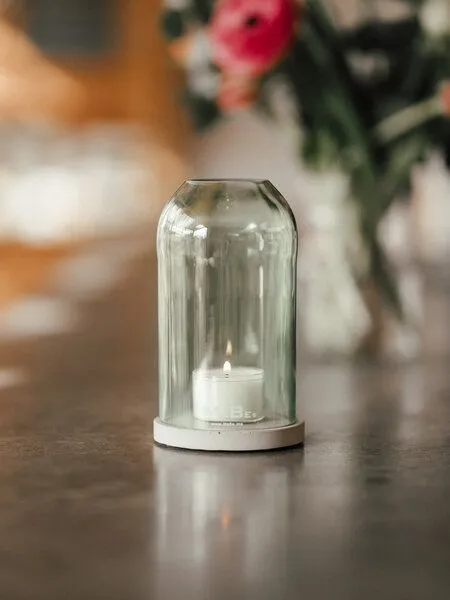 MaBe Windlicht Oh.Ha - Design by MaBe - clean und puristisch - das Kürzere, Hellgrün, – Produktbild 1 von 4