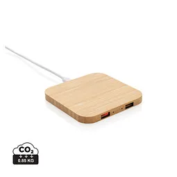 XD Collection XD Collection 10W Wireless-Charger mit USB aus Bambus, Braun, – Produktbild 1 von 1