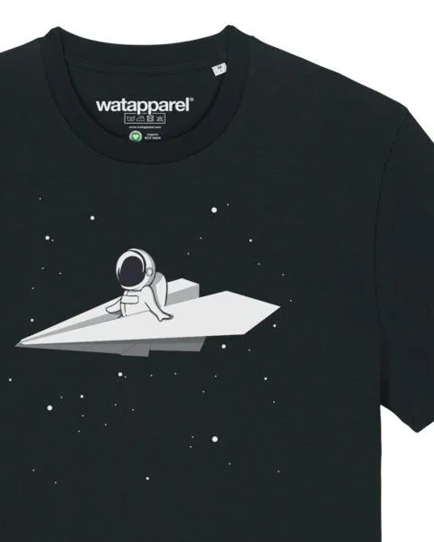 watapparel watapparel T-Shirt Unisex Fly me to the moon, Black, – Produktbild 3 von 3