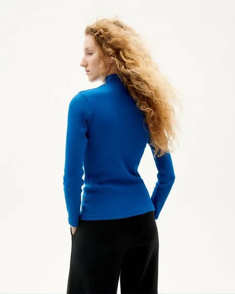 thinking mu thinking mu Langarmshirt - Rib Aine - aus Bio-Baumwolle, Blau (klein blue), – Produktbild 4 von 4