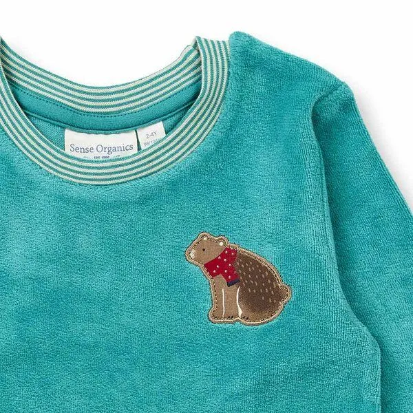 Sense Organics Sense Organics Kinder Velours Schlafanzug, Modell LONG JOHN VELOUR, 200317, – Produktbild 3 von 4