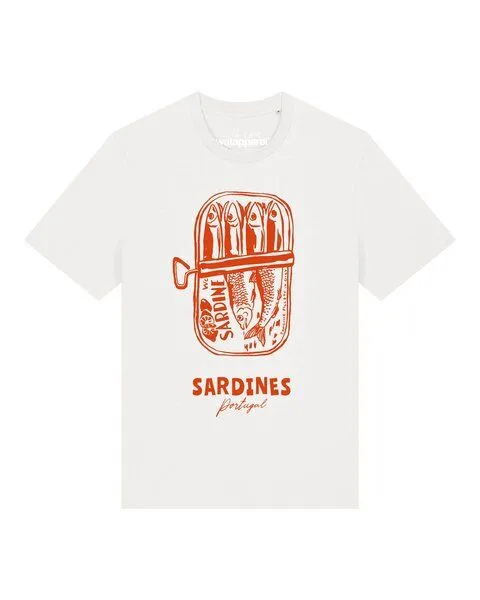 watapparel watapparel T-Shirt Unisex Sardines Portugal, Off white, – Produktbild 1 von 3