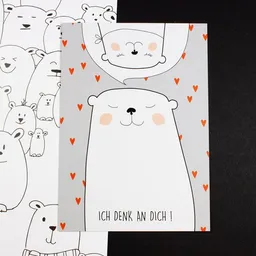 Bow & Hummingbird Bow & Hummingbird Postkarte "Ich denk an Dich!" – Produktbild 1 von 1