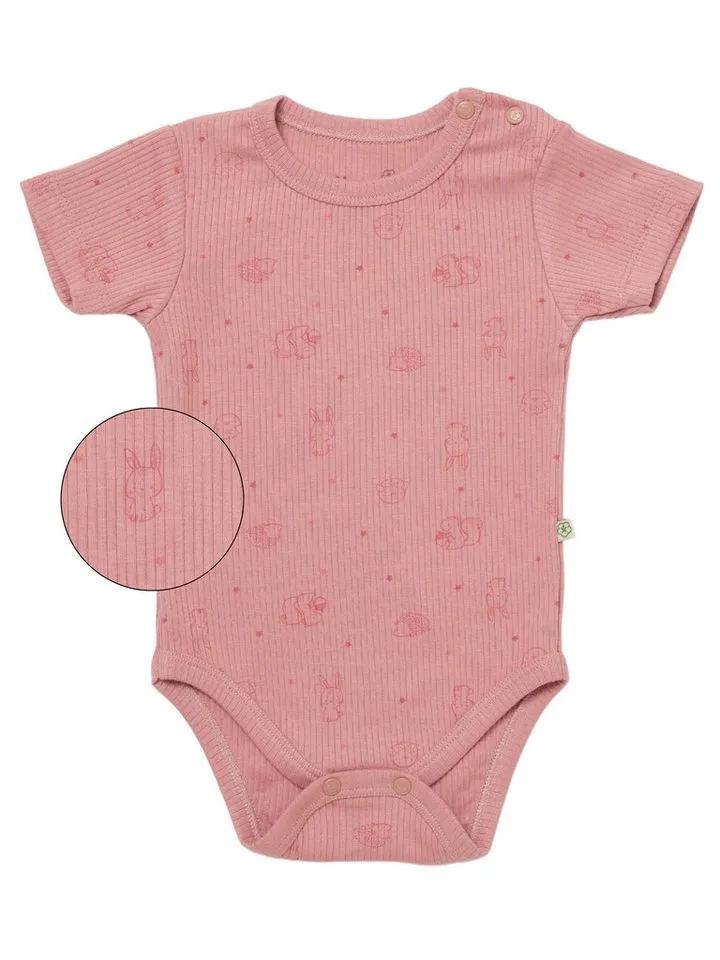 Biorganic Biorganic Kurzarmbody Baby Nature Relax Modal für Jungen und Mädchen Unisex Kurzarm (1-tlg) gerippte Textilstruktur (Ripp), Modal und Bio-Baumwolle, Größe 56 - 86, Rot, – Produktbild 1 von 4