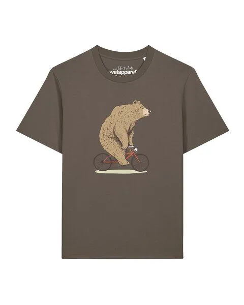watapparel watapparel T-Shirt Unisex Fahrradbär, Mocha, – Produktbild 1 von 2