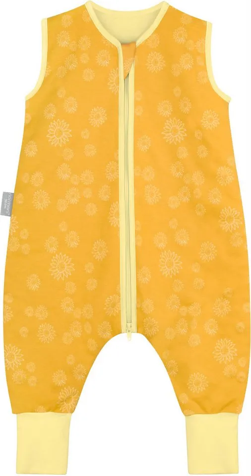 normani Babyschlafsack Baby Schlafsack mit Füßen aus Bio-Baumwolle Nanao, Gelb, – Produktbild 2 von 5
