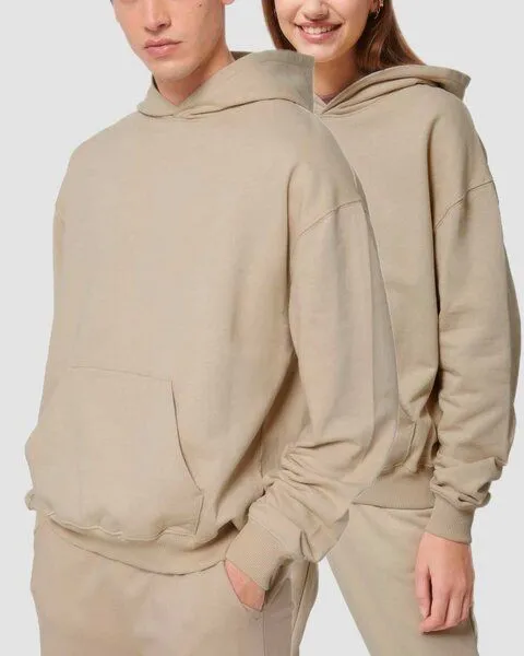 YTWOO YTWOO Oversized Unisex Hoodie mit Kängurutasche, Dry, nachhaltig, Bio-Baumwolle, Beige, – Produktbild 1 von 3