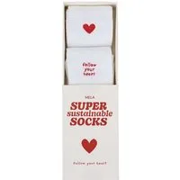MELA Gerippte Socken Stickerei 2 Paare | von MELA | Fairtrade & GOTS zertifiziert, Weiss / herz folgen, – Produktbild 1 von 1