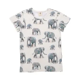 Walkiddy Kinder T-Shirt GOTS-zertifiziert aus Bio-Baumwolle, weiß mit Elefantenprint, kurzarm – Walkiddy, weich, hautfreundlich & alltagstauglich – Produktbild 1 von 1