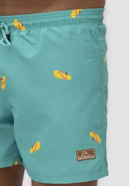 Narwal Narwal Badehose mit Print, Grün (flip flop), – Produktbild 1 von 4