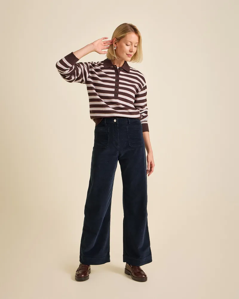 Côtelé Côtelé Damen vegan Hose Jane Navy, Blau, – Produktbild 1 von 2