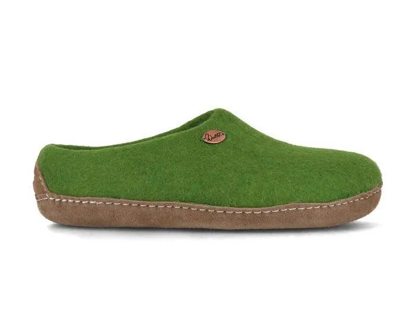 WoolFit WoolFit Barfuß-Hausschuhe „Footprint“ hand-gefilzt, extra weich & flexibel, Grün, – Produktbild 2 von 4