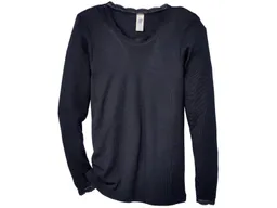 Engel natur Engel Natur Damen Langarmshirt mit Spitze Wolle Seide schwarz Gr.42/44 – Produktbild 1 von 1