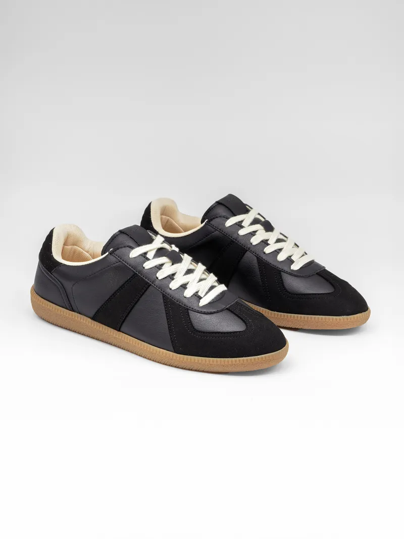 QURC QURC Herren vegan Sneaker Army Trainer, Schwarz, – Produktbild 1 von 2