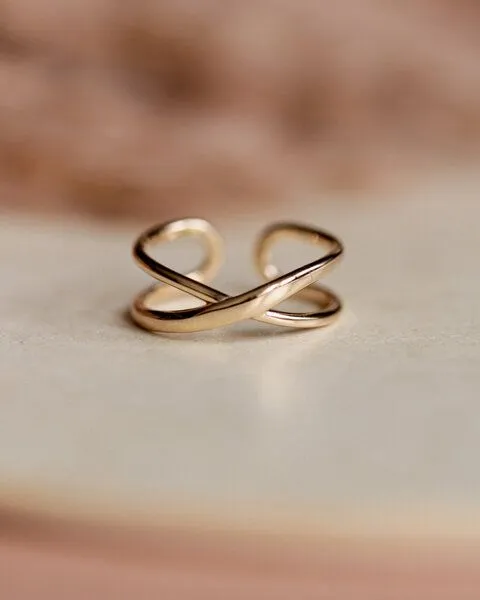 lille mus lille mus Ring 'Doppel' 925 Silber, Gold, – Produktbild 1 von 2