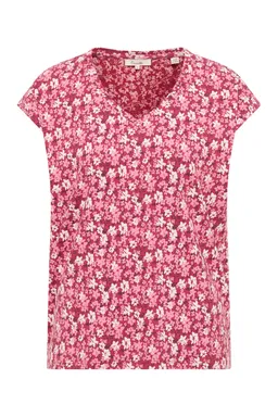 Tranquillo Jerseyshirt Elliin aus Bio-Baumwolle - red wildflowers / XL – Produktbild 1 von 1