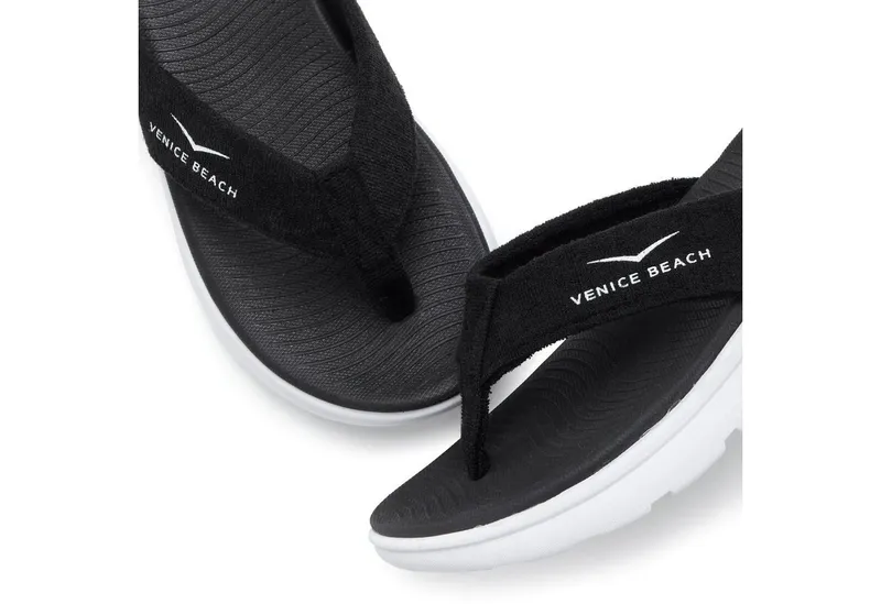 VENICE BEACH VENICE BEACH Sandale, Badeschuh, Sommerschuhe, Badelatsche, Flip Flop, Badeschlappe Badezehentrenner Zehentrenner mit wasserabweisender und leichter Sohle VEGAN, Schwarz, – Produktbild 1 von 5