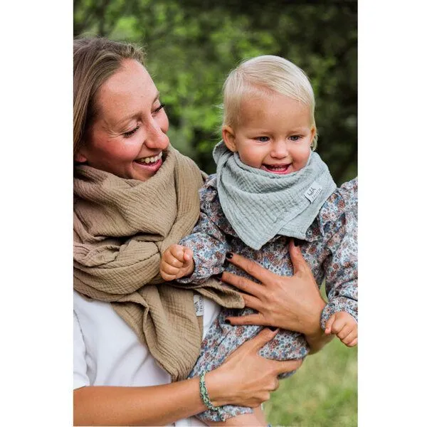 Hutch&Putch Hutch&Putch Musselin Halstuch - Dreieckstuch - Lätzchen - Schal für Baby (0-2 Jahre) aus 100% Bio-Baumwolle, Aquamarine, – Produktbild 3 von 4