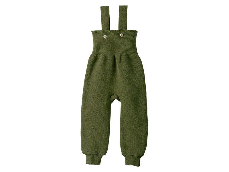 Disana Disana Baby Hose mit Trägern Bio-Merinowolle oliv Gr. 86/92, Grün, – Produktbild 1 von 2