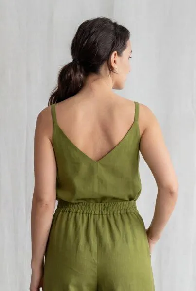 Jyoti - Fair Works Jyoti - Fair Works Bio-Baumwoll Croptop Iyani, Basilikum, – Produktbild 3 von 3