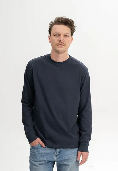MELA MELA Langarmshirt Style TEJAS aus 100% Bio-Baumwolle, Navy, – Produktbild 1 von 4