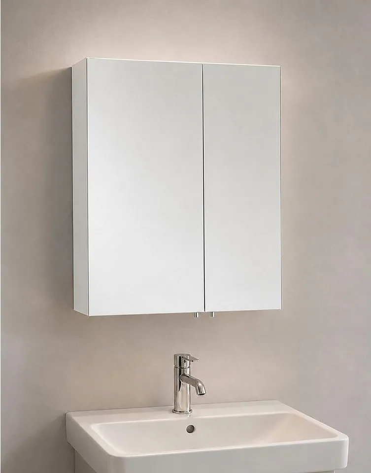 Schildmeyer Spiegelschrank Basic, Spiegelschrank, Made in Germany, B: 60 cm Solide Verarbeitung - Dieses Produkt ist in Deutschland gefertigt, Weiß, – Produktbild 3 von 5