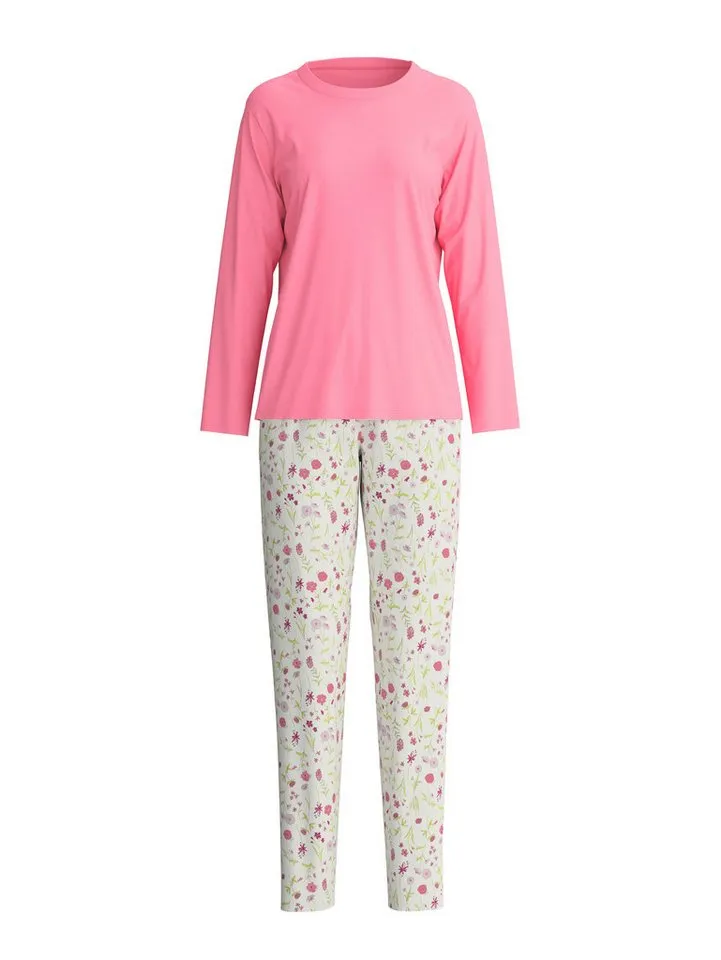 CALIDA CALIDA Schlafanzug Cotton Special (2 tlg) Langarm, bequem, Baumwolle, Rundhals-Ausschnitt, Rot, – Produktbild 2 von 3