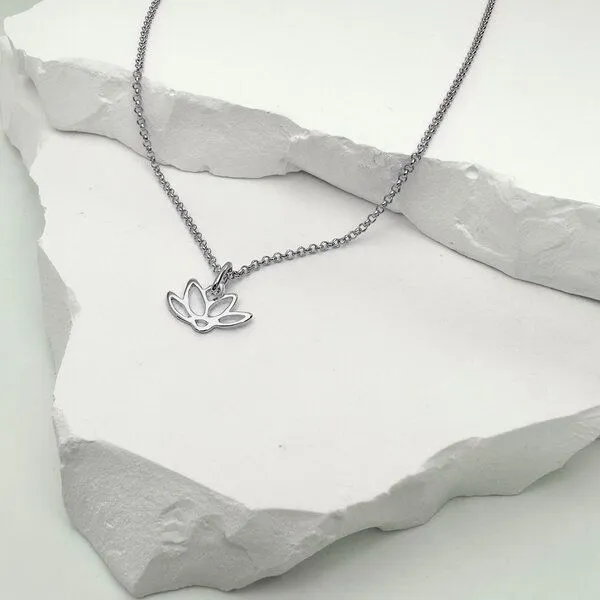 MOANINA MOANINA Kette Bali Lotusblüte - 925 Silber/18k Gold Vermeil - 3 Längen, Silber, – Produktbild 1 von 2